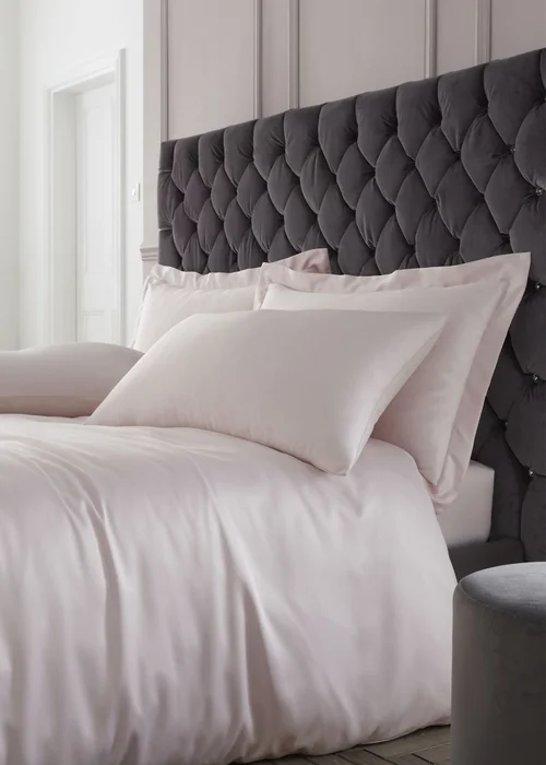 Catherine Lansfield Silky Soft Satin Fitted Sheet Blush - Fitted Single Image 2