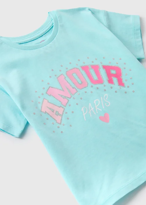 Girls Aqua Amour Paris T-Shirt (1-7yrs) - 1 to 1 half years Image 2