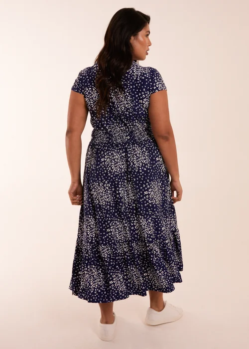 Blue Vanilla Curve Navy Button Through Midi Dress - 26 Image 2