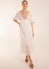 Blue Vanilla Ivory V-Neck Short Sleeve Dress - M/L Image 1