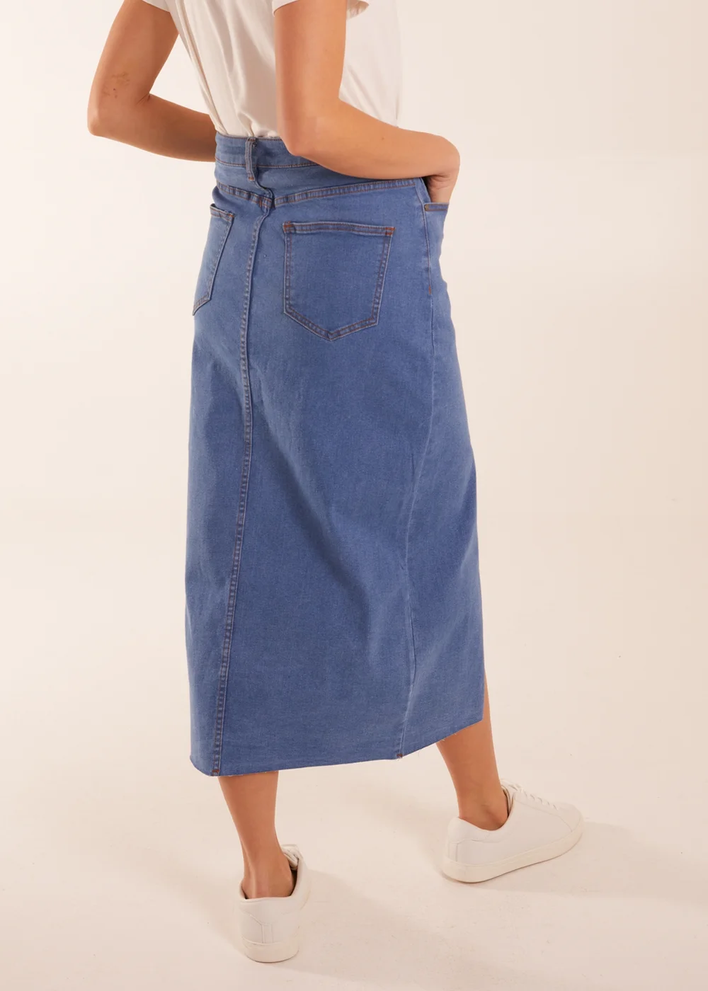 Blue Vanilla Blue High Rise Denim Maxi Skirt - Size 10 Image 2