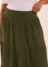 Blue Vanilla Curve Khaki Tiered Shirred Maxi Skirt - Size 26-28 Image 3