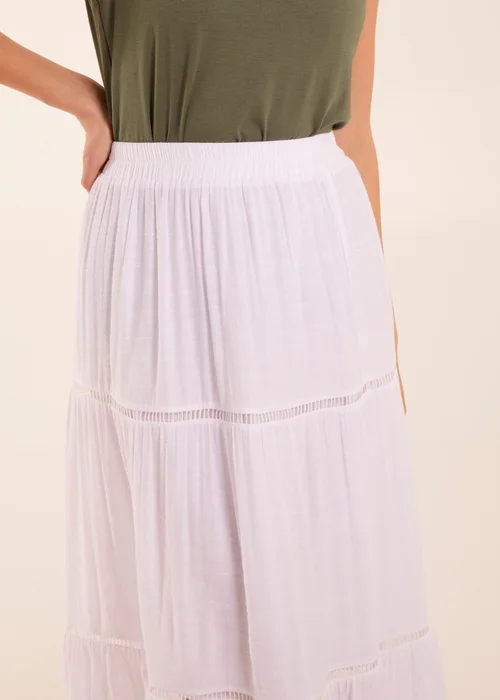 Blue Vanilla White Ladder Trim Maxi Skirt - Large Image 3