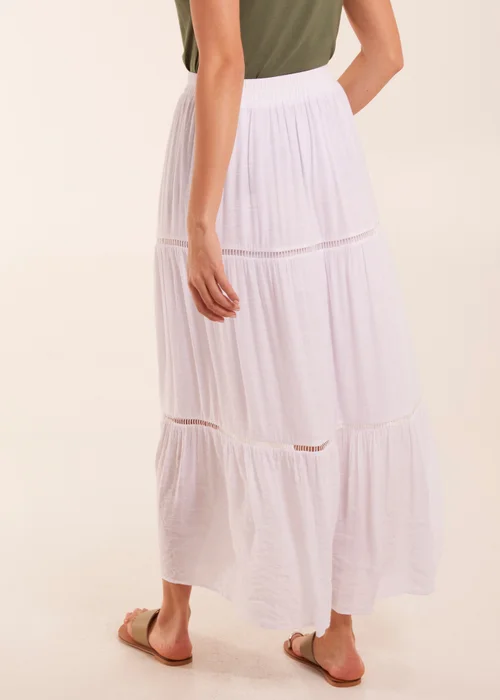 Blue Vanilla White Ladder Trim Maxi Skirt - Large Image 2