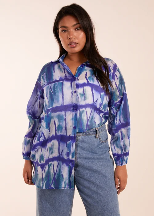 Blue Vanilla Curve Blue Tie Dye Shirt - Size 18-20 Image 1