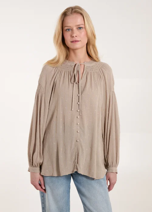 Blue Vanilla Mocha Long Sleeve Button Down Shirt - Small/Medium Image 1