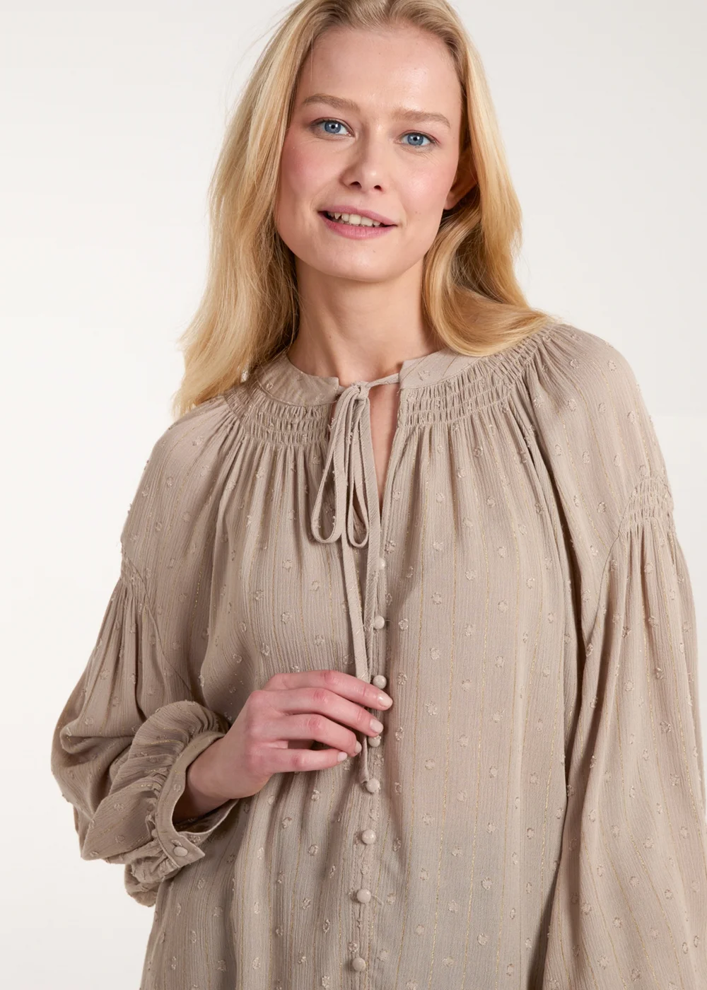 Blue Vanilla Mocha Long Sleeve Button Down Shirt - S/M Image 3