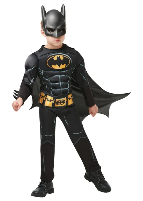 Rubies Kids Batman Fancy Dress Black Costume (3-8 yrs) - 7-8 Yrs Image 1