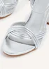 Linzi Regina Silver Faux Leather Block Heeled Sandal - Size 4 Image 5