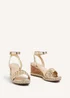 Linzi Regan Gold Faux Leather Plaited Wedge - Size 4 Image 3