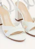 Linzi City White Faux Leather Block Heeled Sandal - Size 8 Image 5