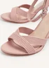 Linzi City Dusky Pink Faux Leather Block Heeled Sandal - Size 6 Image 5