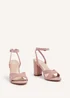 Linzi City Dusky Pink Faux Leather Block Heeled Sandal - Size 6 Image 3