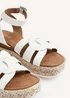 Linzi Dakota White Faux Leather Woven Espadrille Inspired Flatform Sandal - Size 5 Image 5