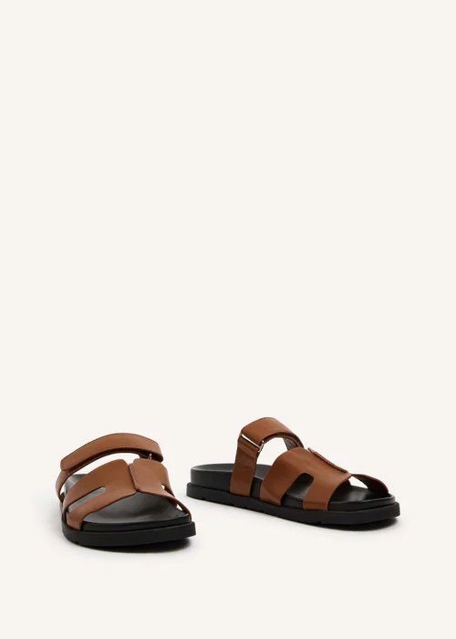 Linzi Emmy Tan Faux Leather Footbed Linked Design Sandal - Size 4 Image 3