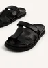 Linzi Emmy Black Faux Leather Footbed Linked Design Sandal - Size 6 Image 4