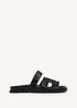 Linzi Emmy Black Faux Leather Footbed Linked Design Sandal - Size 6 Image 2