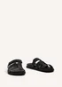 Linzi Emmy Black Faux Leather Footbed Linked Design Sandal - Size 6 Image 3