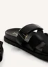 Linzi Emmy Black Faux Leather Footbed Linked Design Sandal - Size 6 Image 5