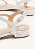 Linzi Lavish White Faux Leather T-Bar Looped Low Block Sandal - Size 7 Image 5