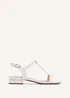 Linzi Lavish White Faux Leather T-Bar Looped Low Block Sandal - Size 7 Image 2