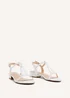 Linzi Lavish White Faux Leather T-Bar Looped Low Block Sandal - Size 7 Image 3