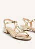 Linzi Lavish Gold Lizard T-Bar Looped Low Block Sandal - Size 3 Image 4