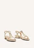 Linzi Lavish Gold Lizard T-Bar Looped Low Block Sandal - Size 3 Image 3