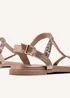 Linzi Aubrey Rose Gold T-Bar Flat Sandal - Size 7 Image 5