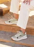 Linzi Clapham Khaki Two-Tone Wedged Trainer - Size 4 Image 1