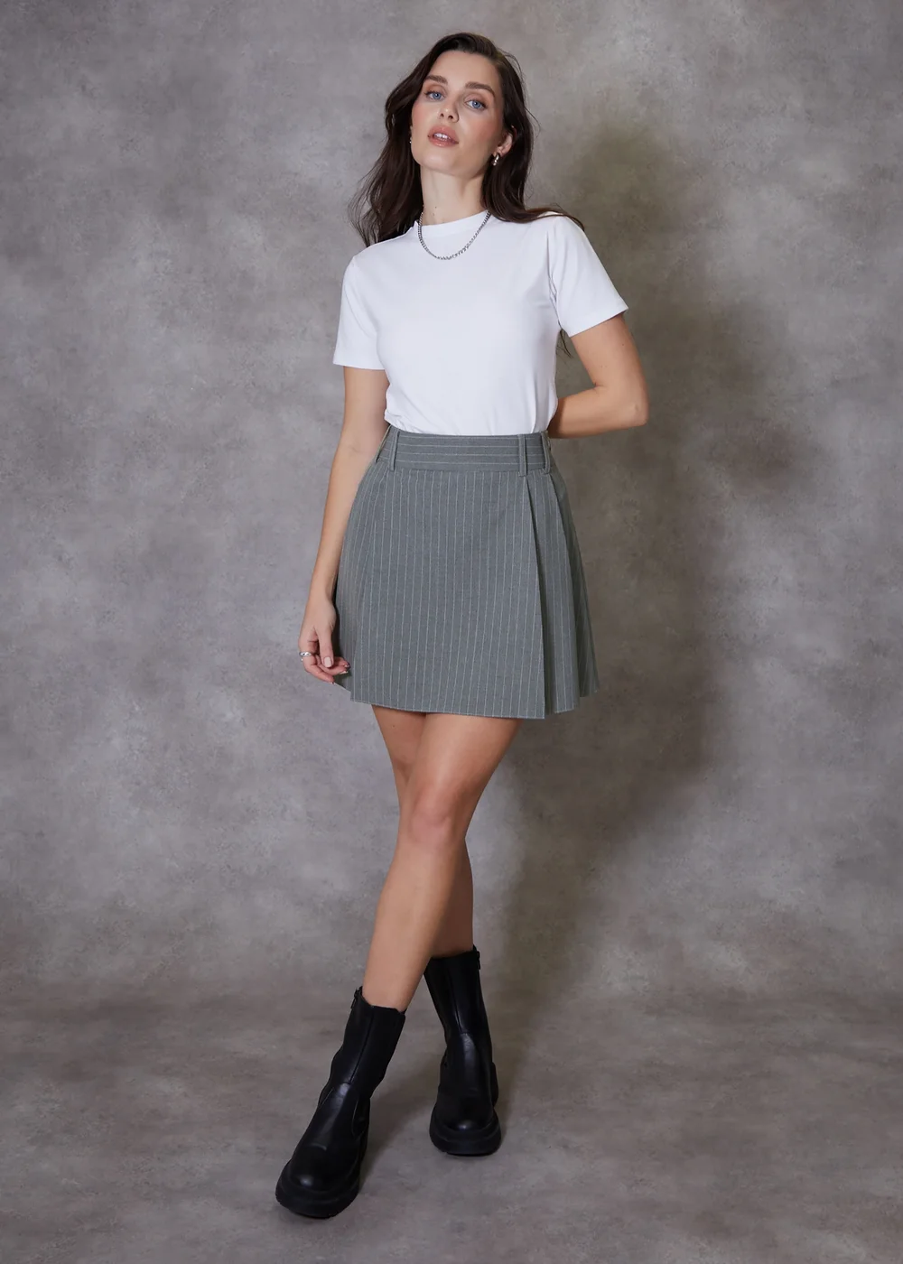 Threadbare Grey Pleated A-Line Mini Skirt - 16 Image 3