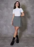 Threadbare Grey Pleated A-Line Mini Skirt - Size 16 Image 3