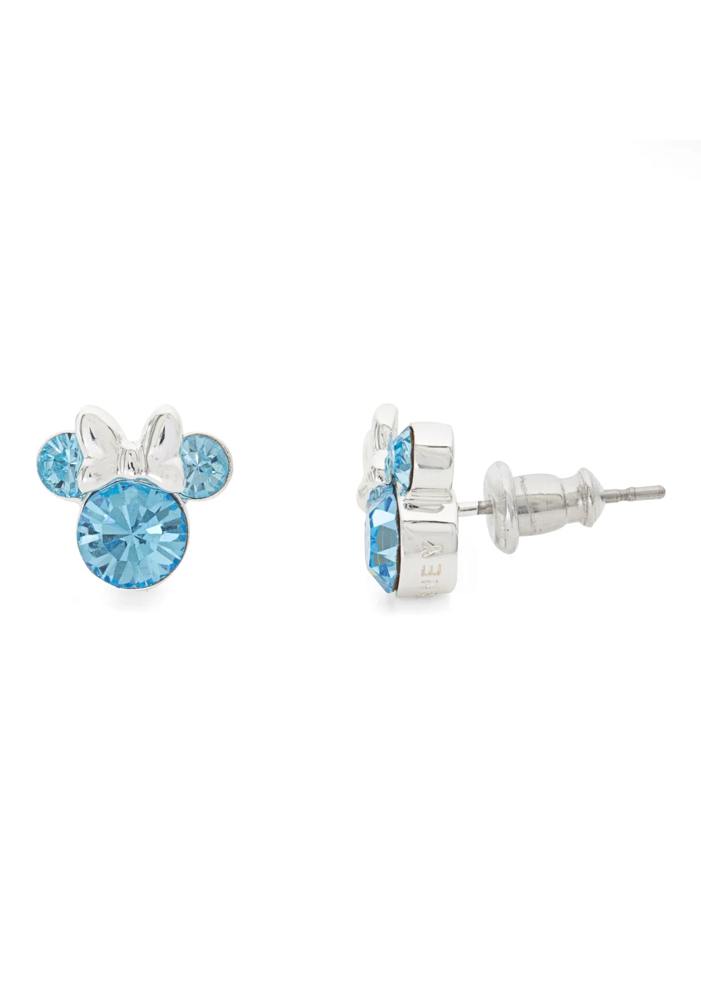 Disney Minnie Silver Plated March Birthstone Stud Earrings - One Size Image 2