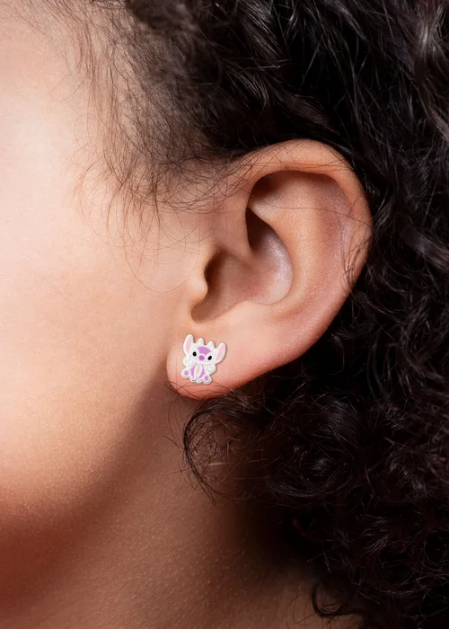 Disney Stitch Sterling Silver Enamel Stamp Stud Earrings - One Size Image 3