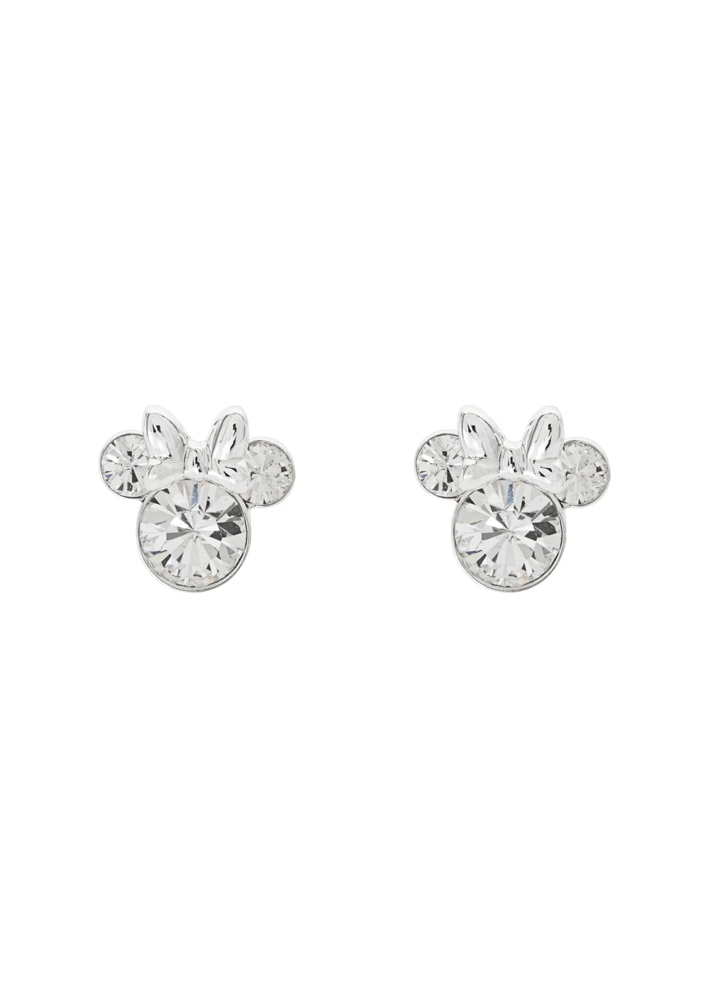 Disney Minnie Silver Plated April Birthstone Stud Earrings - One Size Image 1