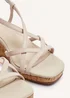 Linzi Safiya Nude Faux Leather Strappy Wedge Sandal - Size 7 Image 4