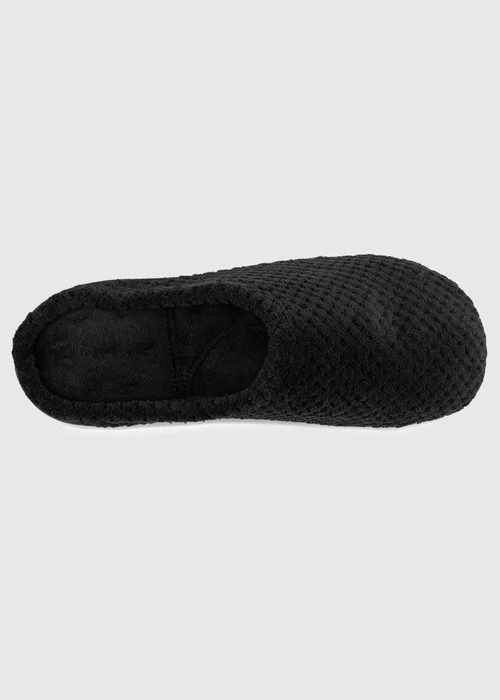 Totes Isotoner Black Popcorn Terry Mule Slippers - 7 Image 5