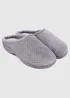 Totes Isotoner Grey Popcorn Terry Mule Slippers - Size 5 Image 1