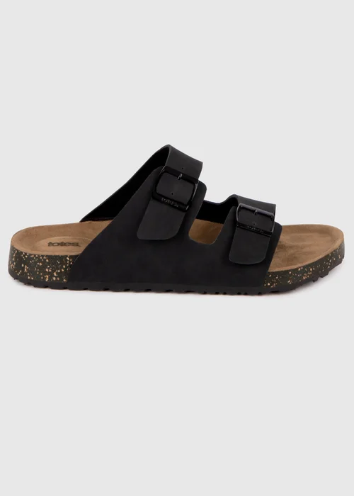 Totes Black PU Double Buckle Slider - Size 8 Image 4