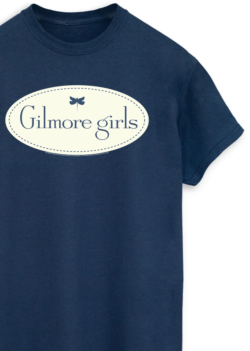 Spiral Galaxy Gilmore Girls Logo Navy Printed Boyfriend Fit T-Shirt - Medium Image 2