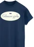 Spiral Galaxy Gilmore Girls Logo Navy Printed Boyfriend Fit T-Shirt - Medium Image 2
