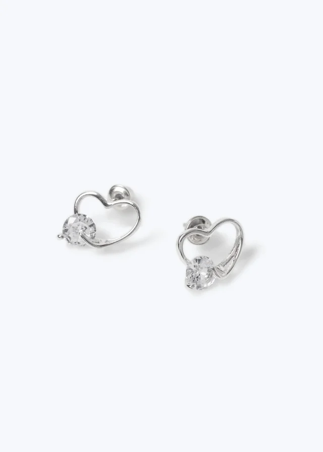 Muse Silver Cubic Zirconia Stud Earrings