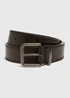 Black Leather Jeans Belt - Small Image 1