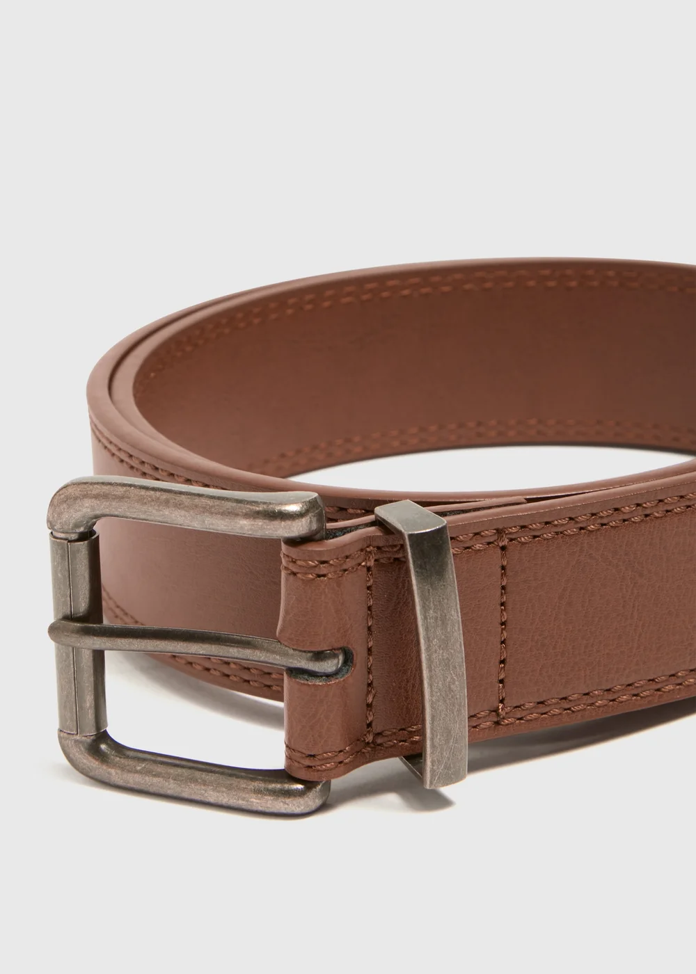 Brown Leather Jeans Belt - Small Image 2