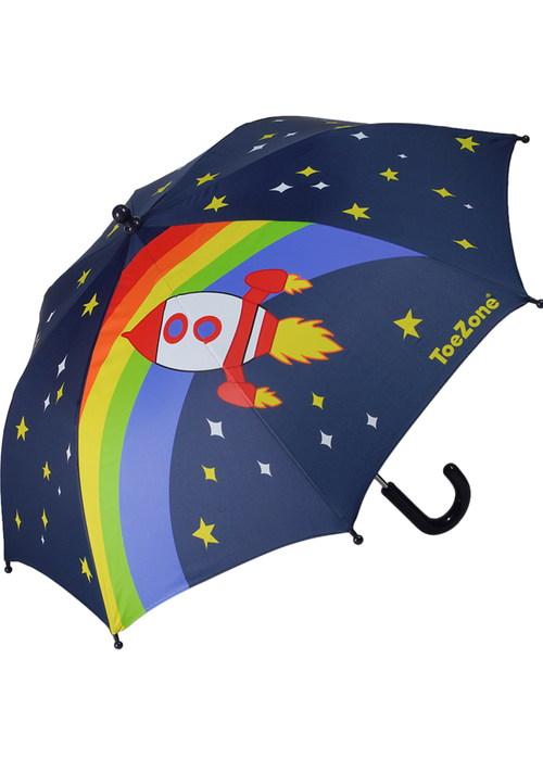 ToeZone Blue Rocket Space Themed Umbrella - One Size Image 1