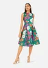 Yumi Green Floral Skater Dress - 10 Image 1