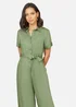 Yumi Green Twill Viscose Utility Jumpsuit - 8 Image 2