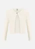 Yumi Ivory Diamante Button Cropped Cardigan - Small Image 3
