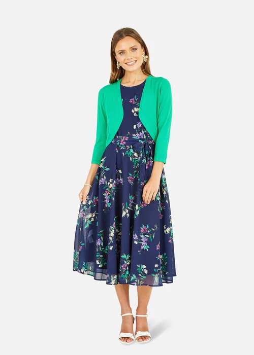 Yumi Green Knitted Curve Bolero - Large Image 1