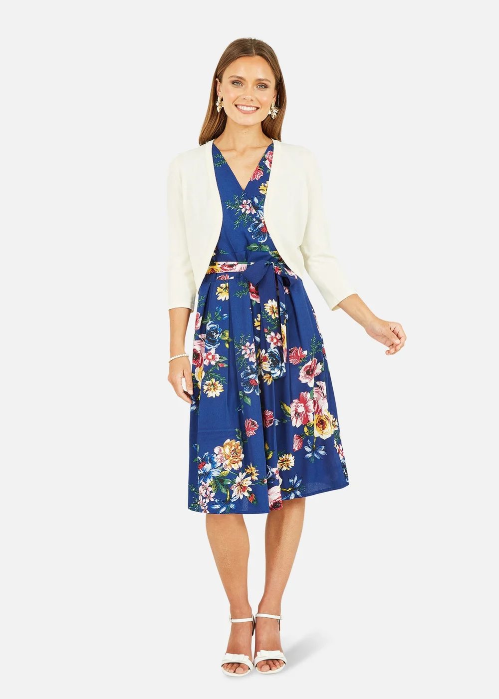 Yumi Ivory Knitted Curve Bolero - Small Image 1